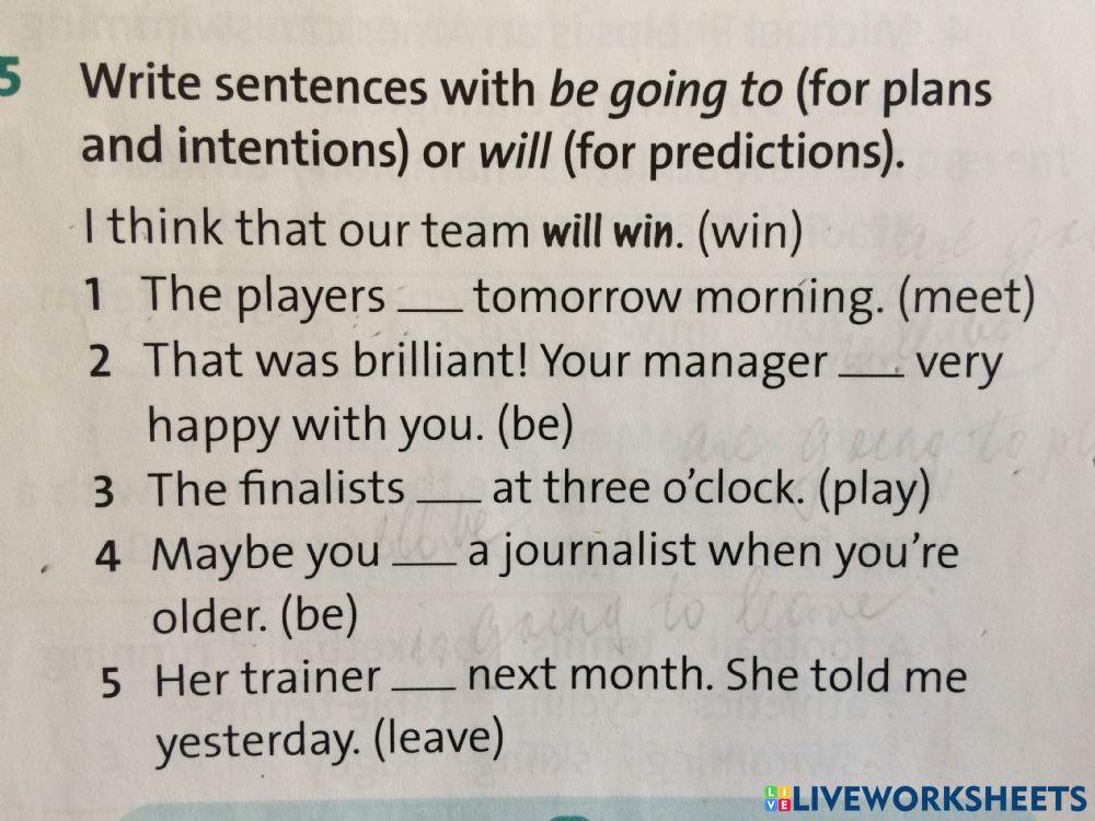 Plans and predictions