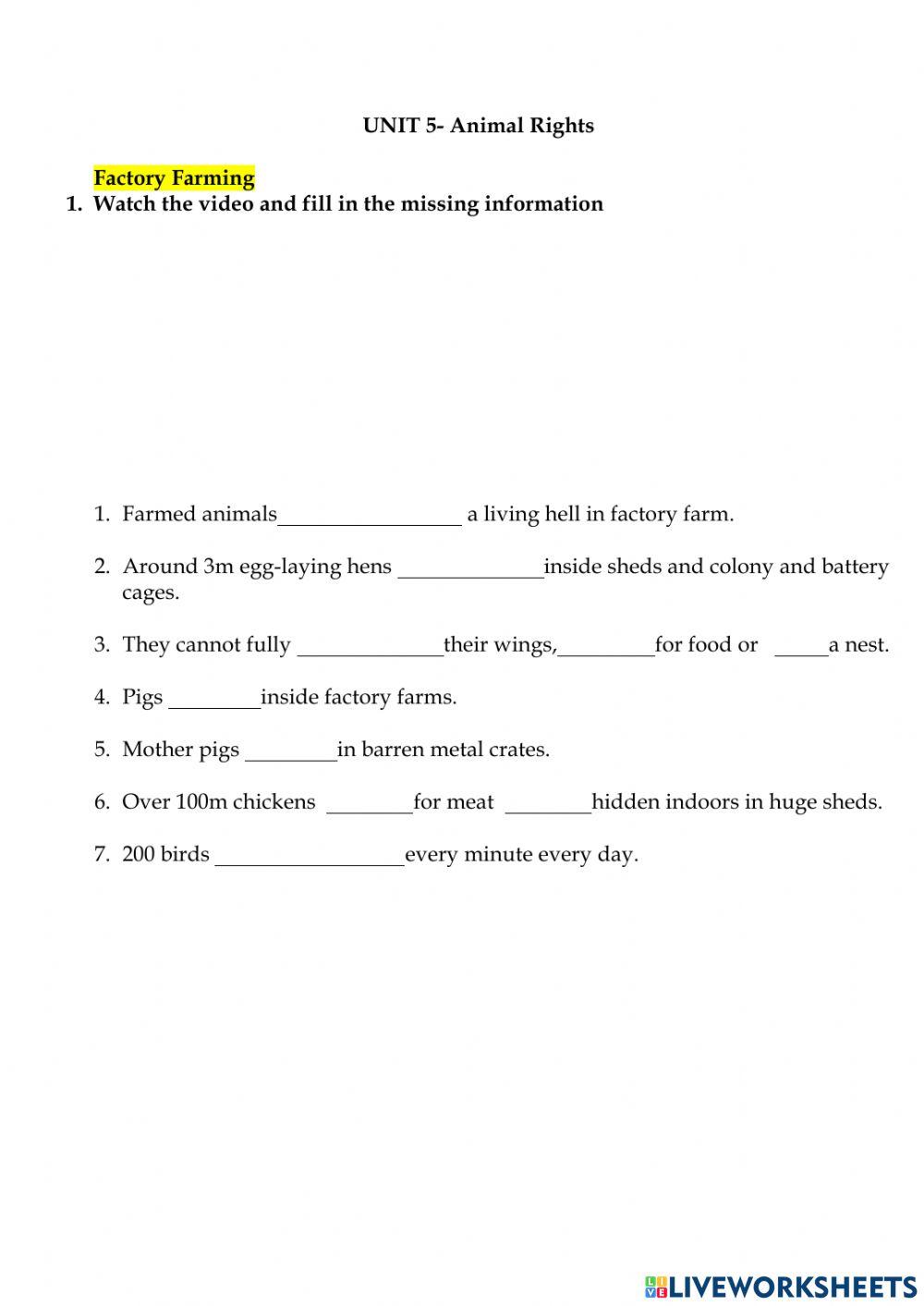 Unit 5-Factory farming