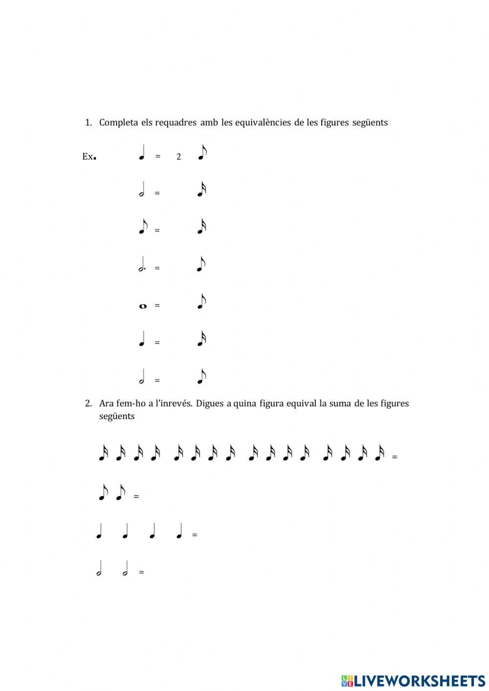 Fitxa d'equivalències