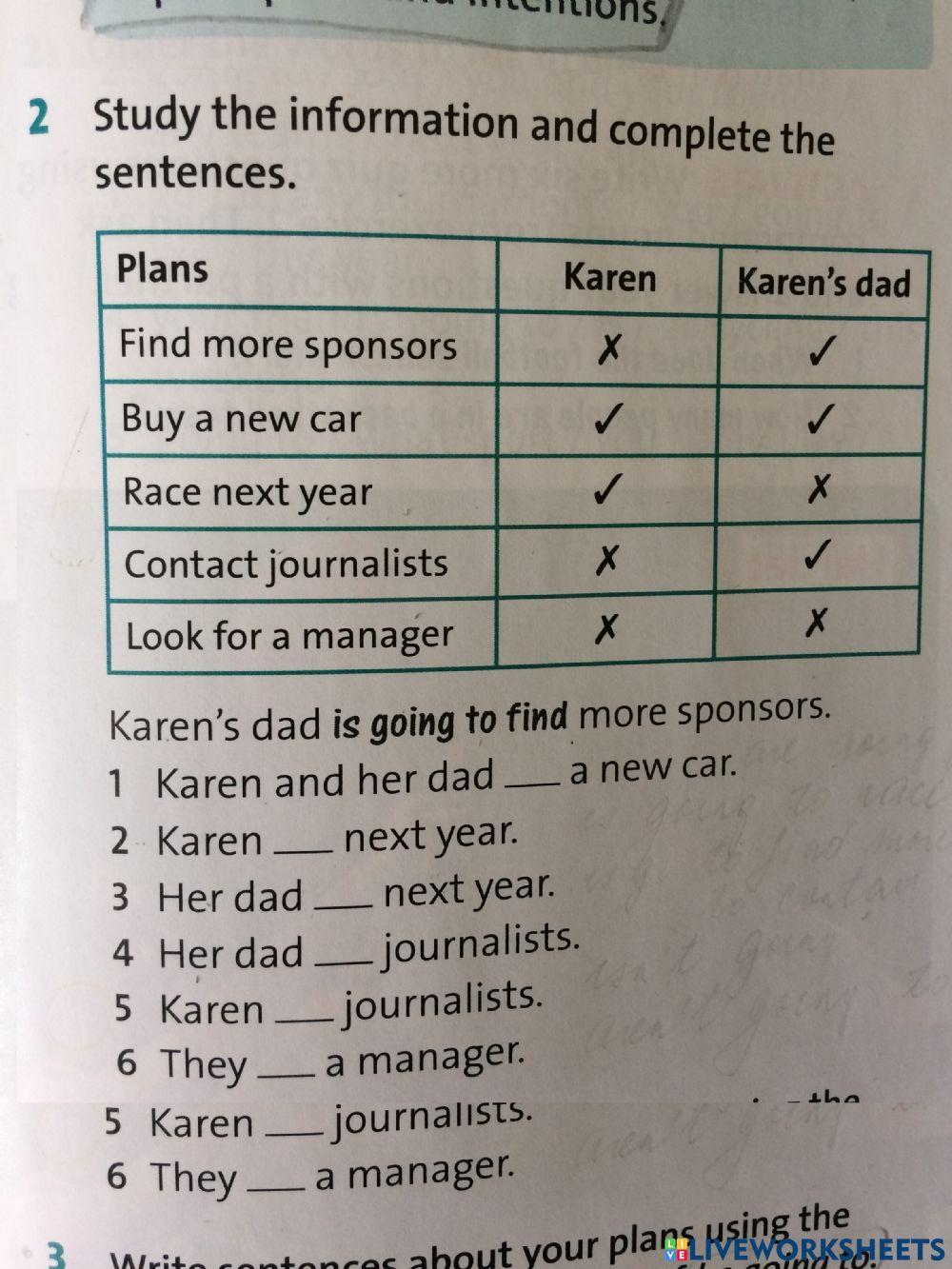 Plans and predictions