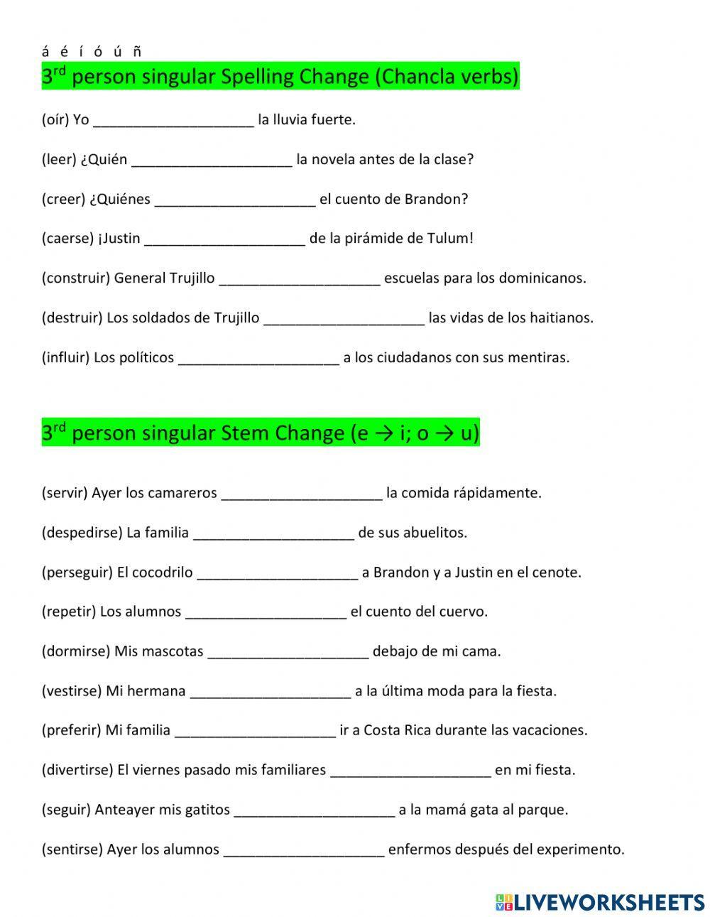 Preterite 3 Irregularities