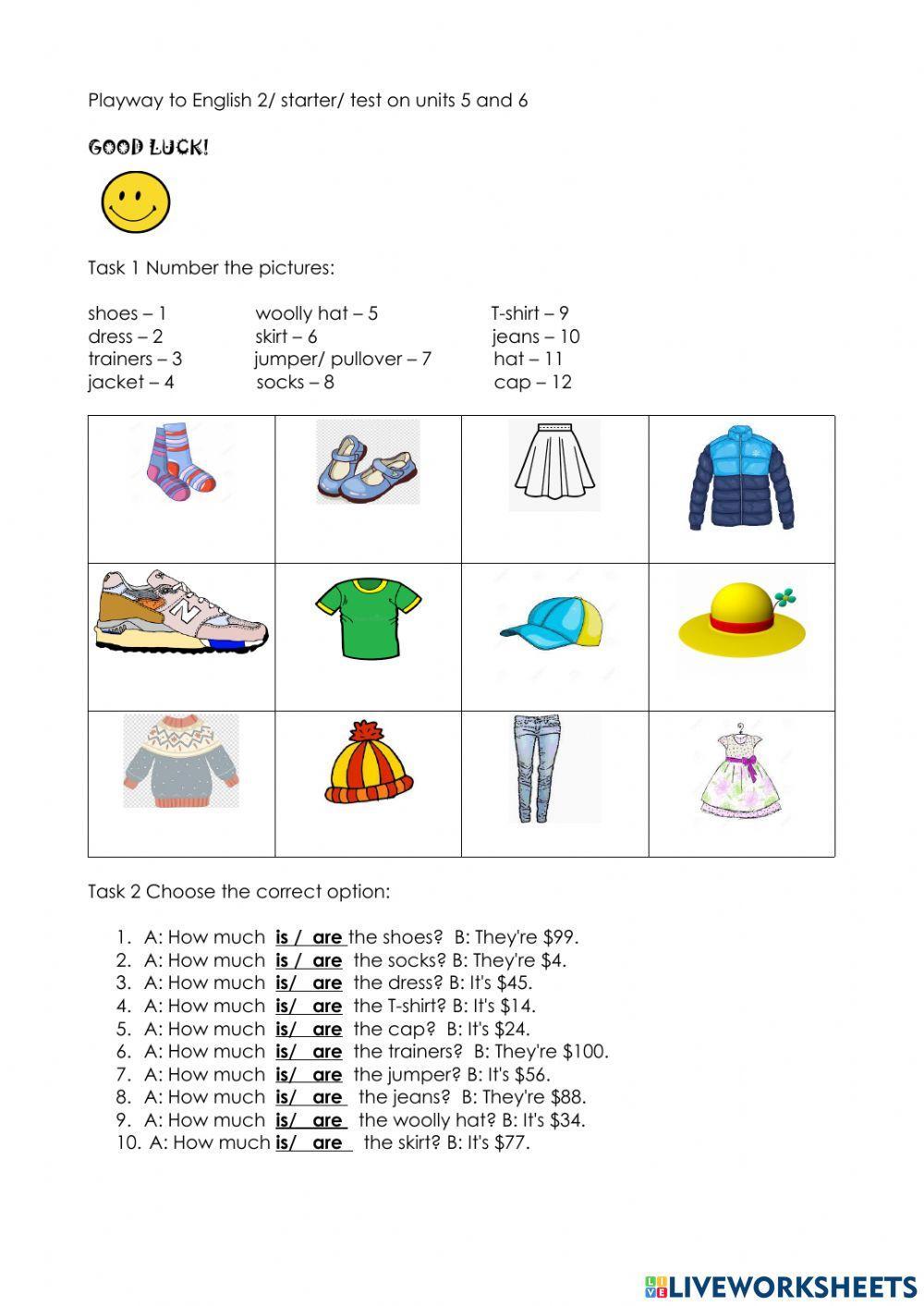 Playway to English 2 test on units 5 and 6