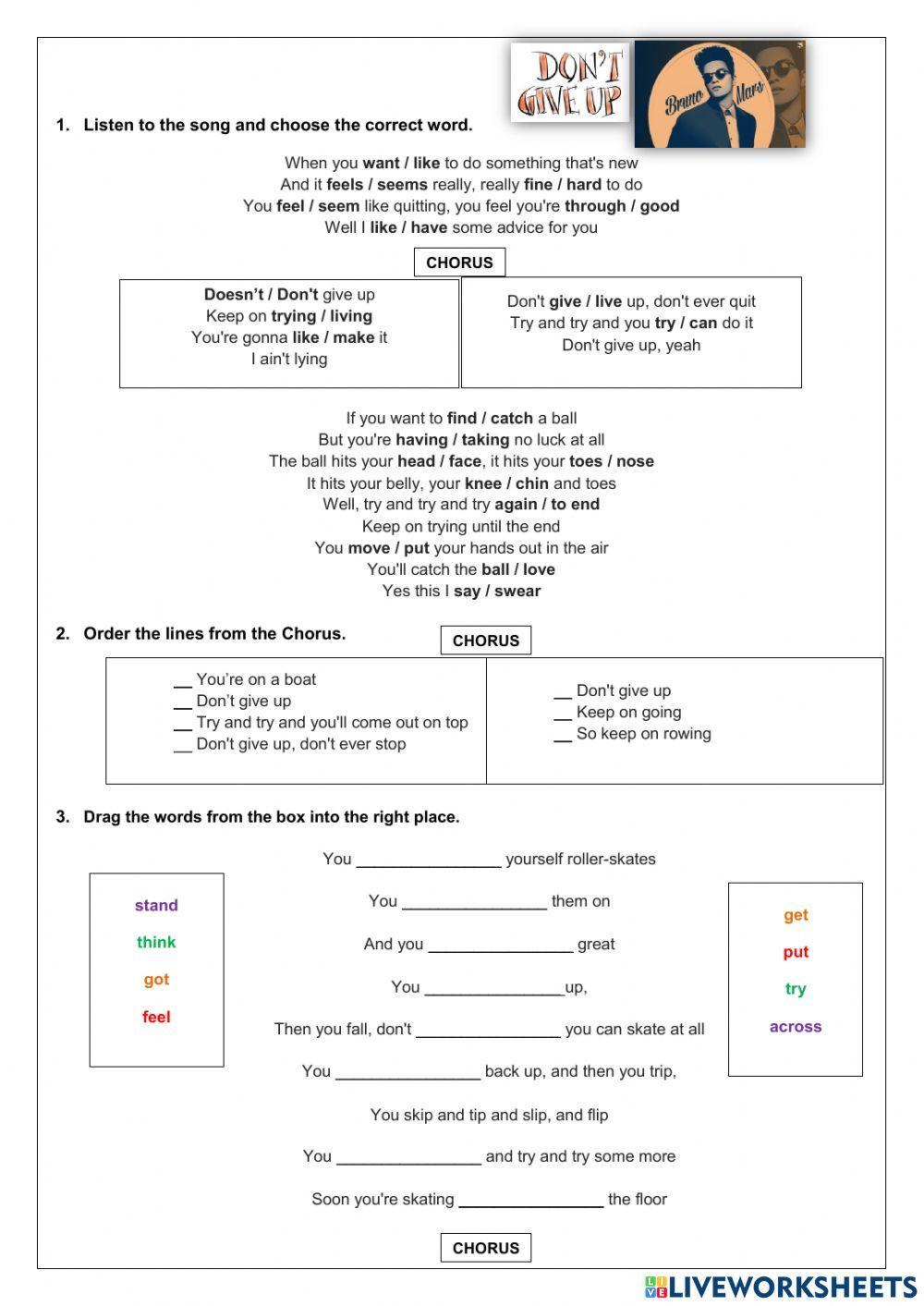 Don't Give Up - Bruno Mars