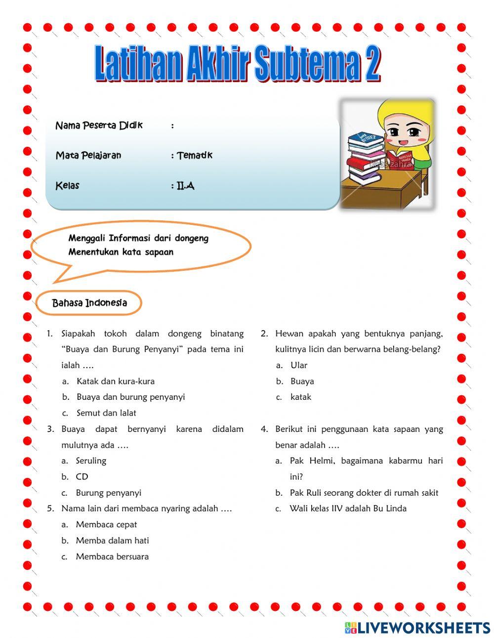 Latihan akhir subtema 2