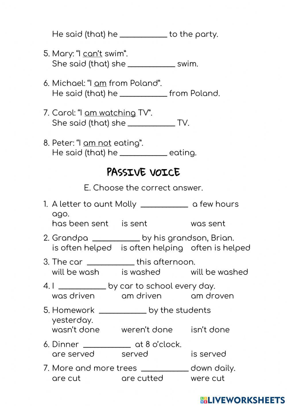 D Class Test March 2021