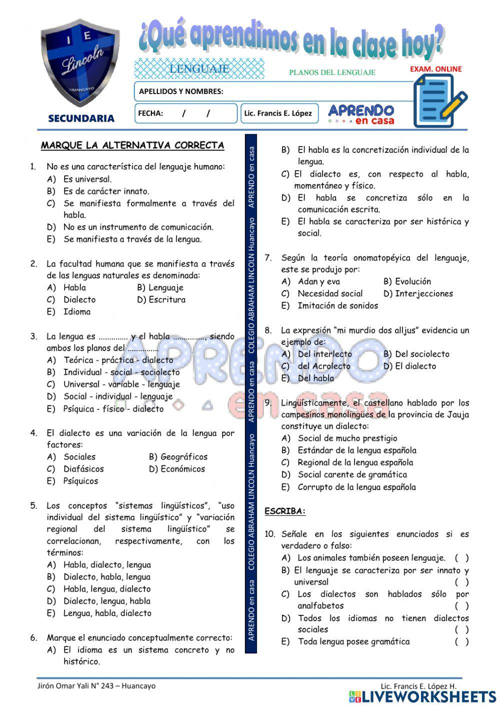 Prac. Planos y origen del lenguaje