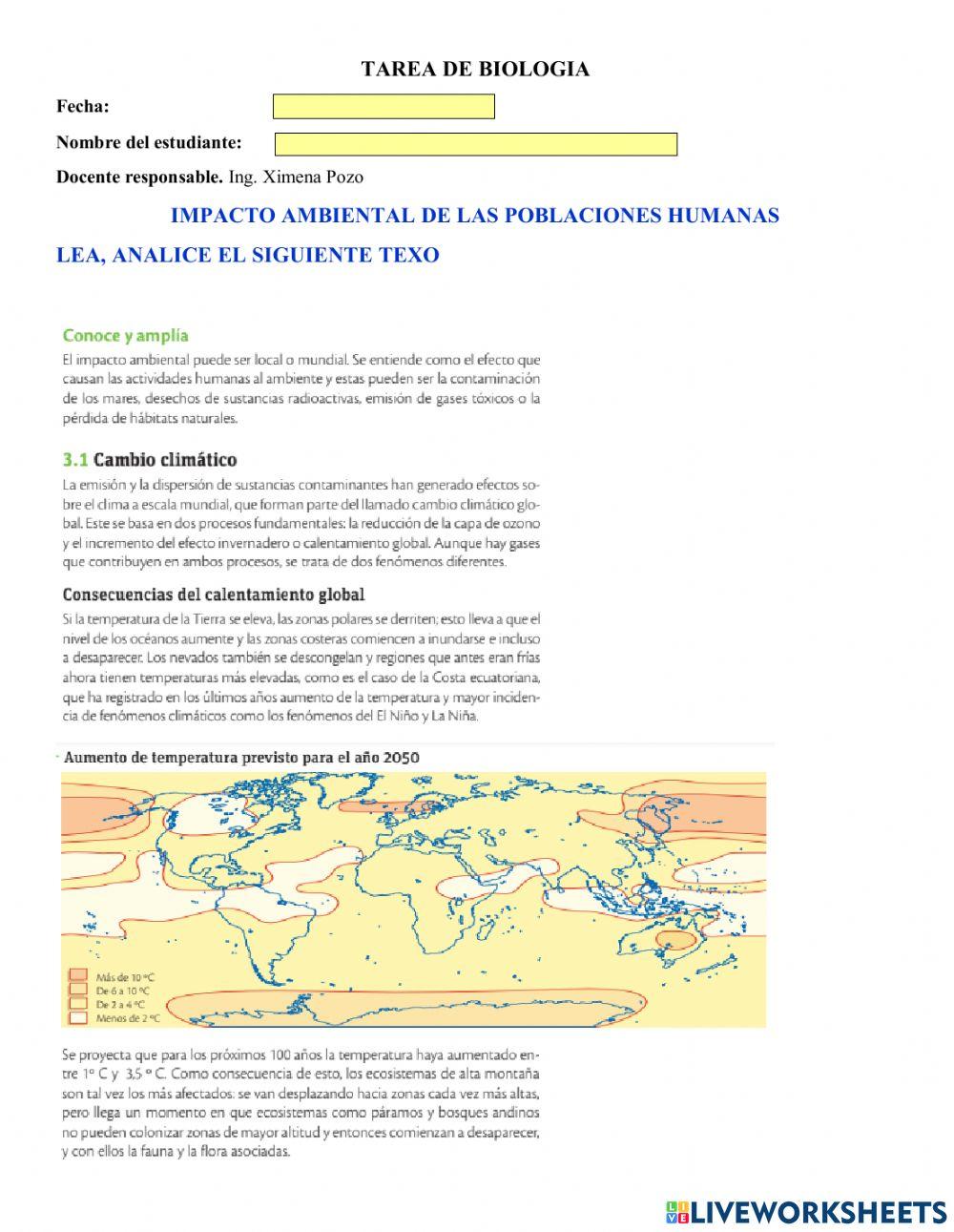 Impacto ambiental de las poblaciones humanas