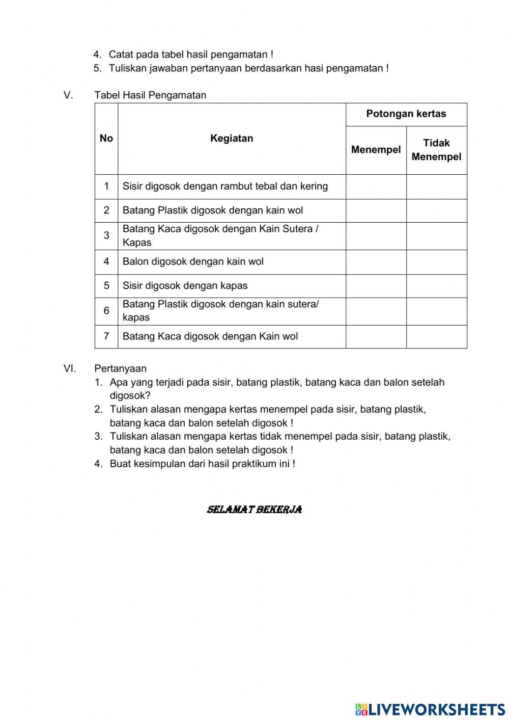 LKS Praktikum Listrik Statis