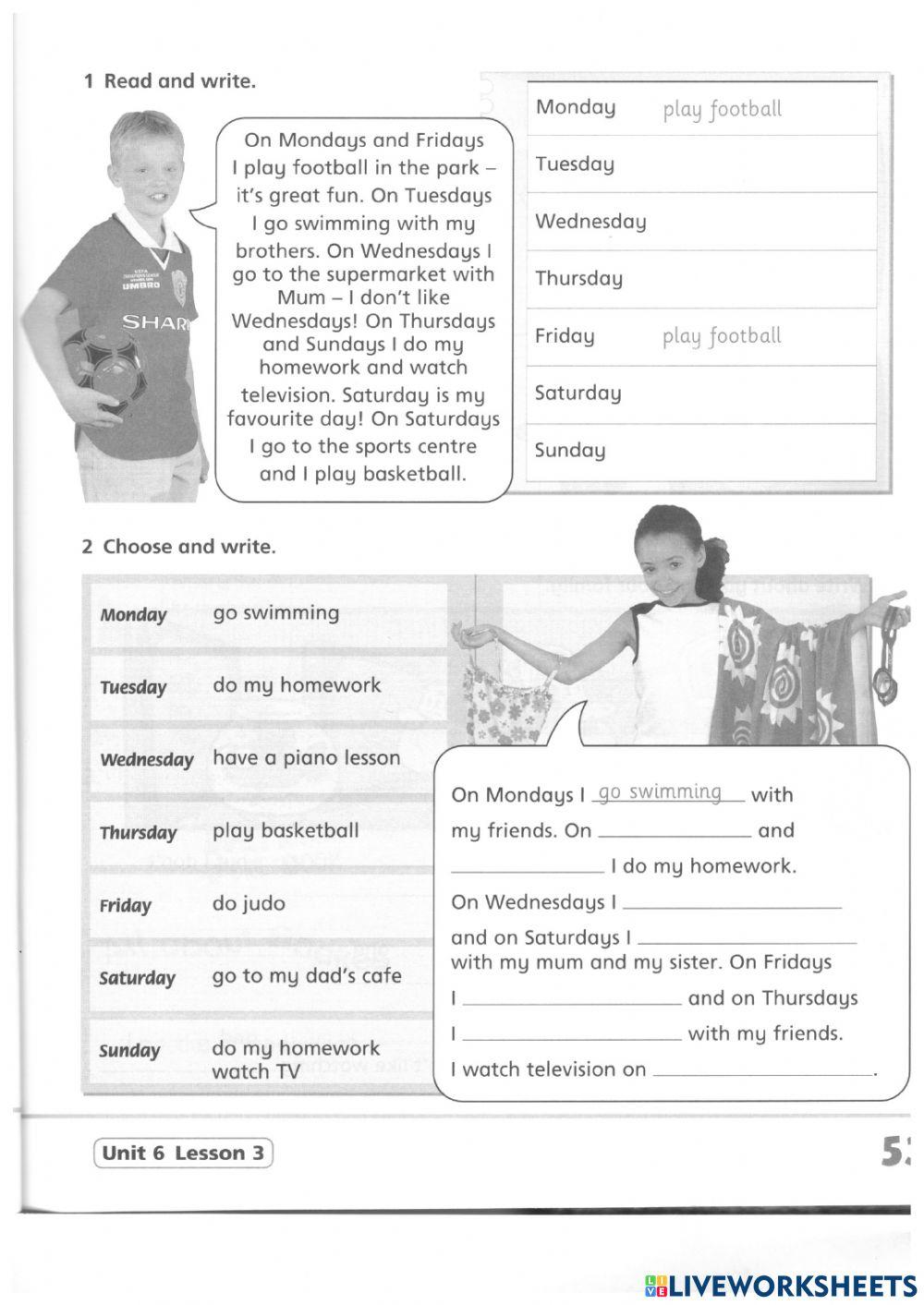 Weekly routine | Gila Annamari | Live Worksheets