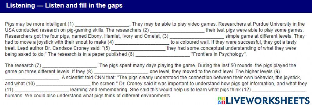 Listening comprehension