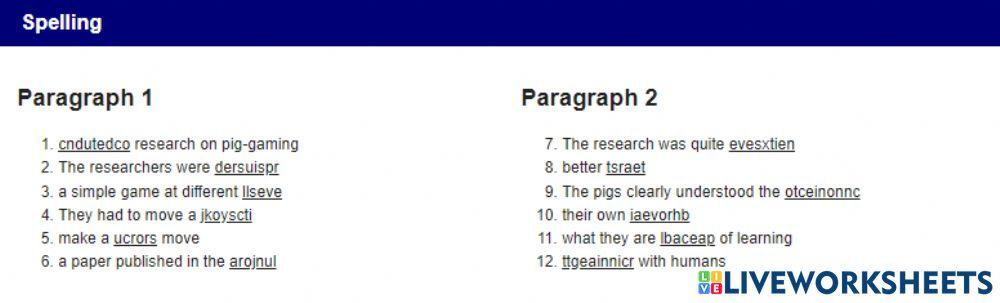 Listening comprehension 8