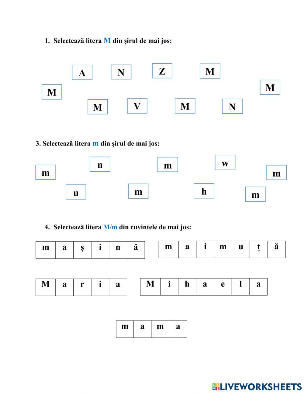 Sunetul și litera M