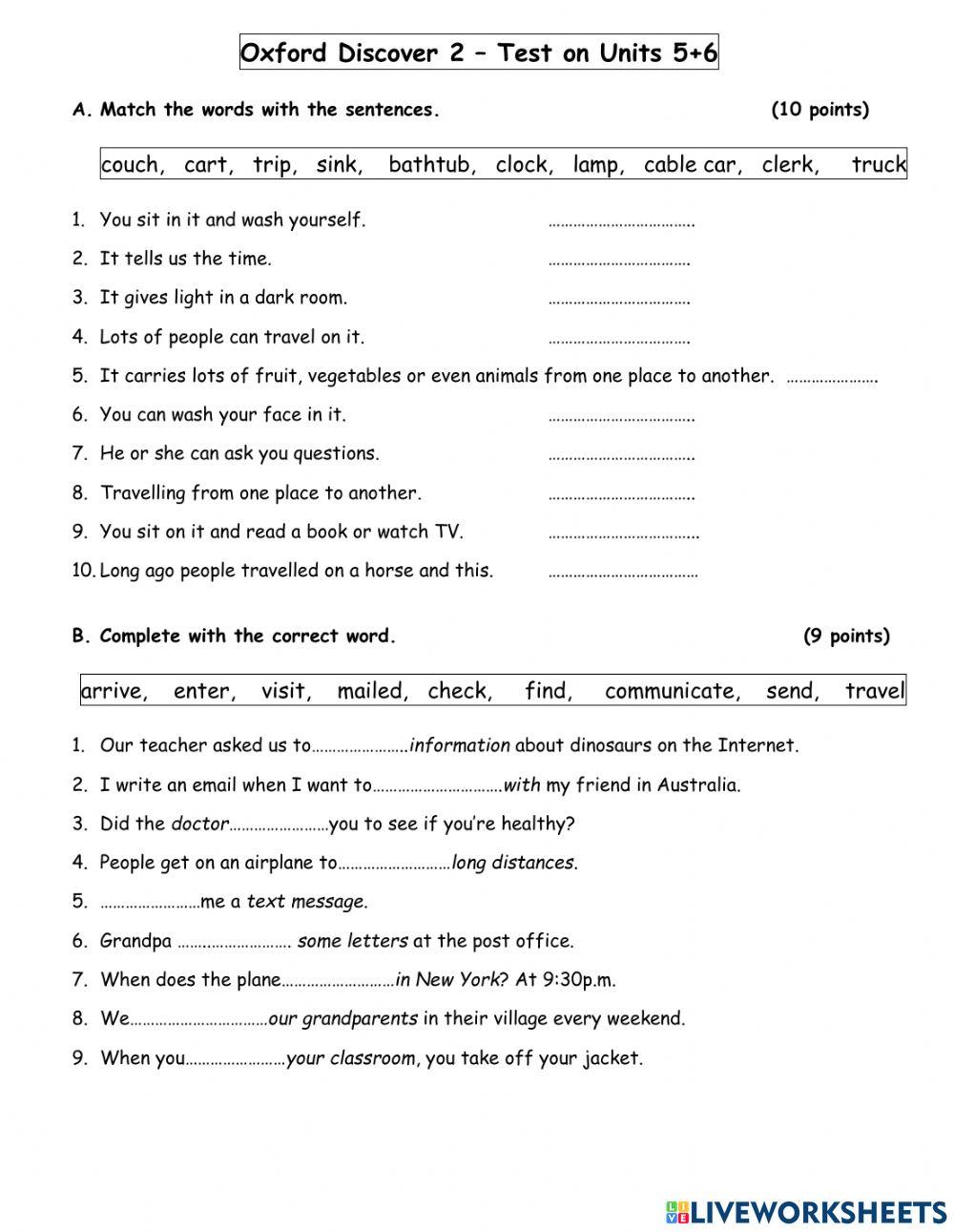 Oxford Discover 2-Test 5+6