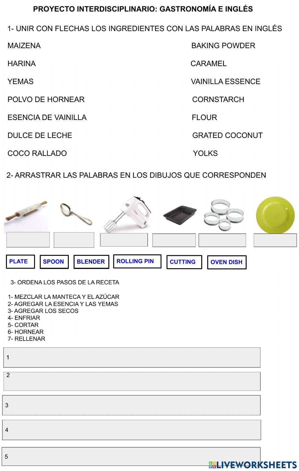 Interdiciplinaria de gastronomía e inglés