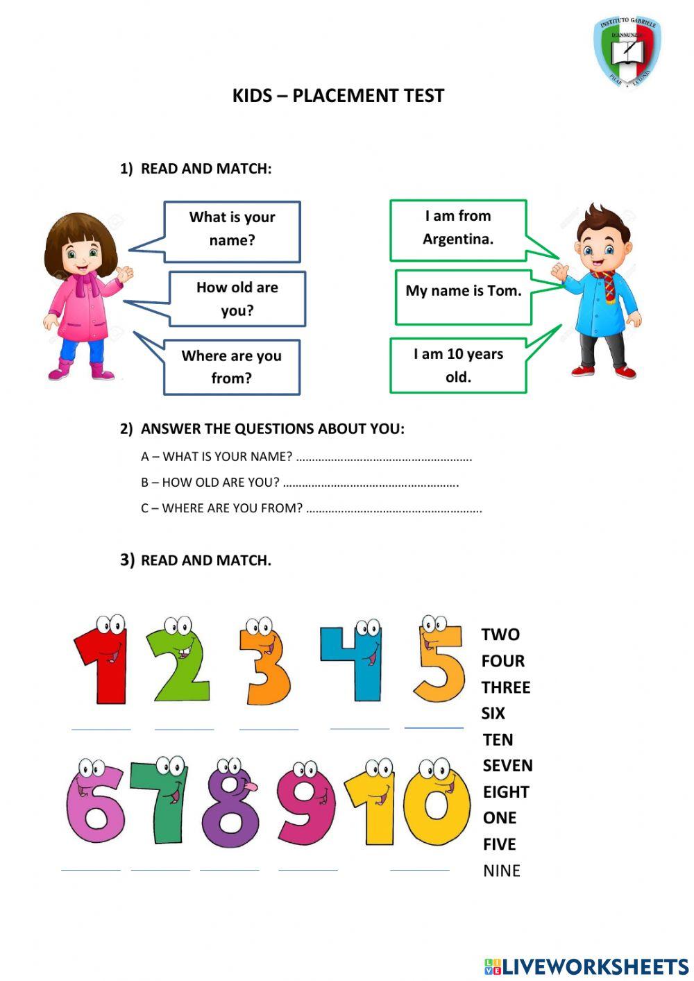 Kids Placement Test