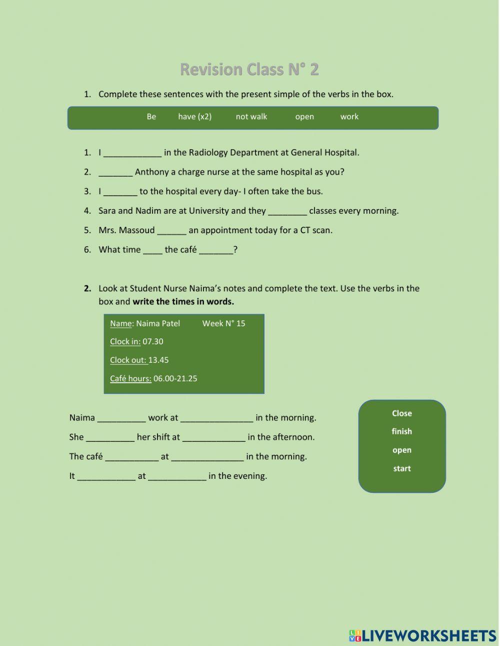 Revision present simple