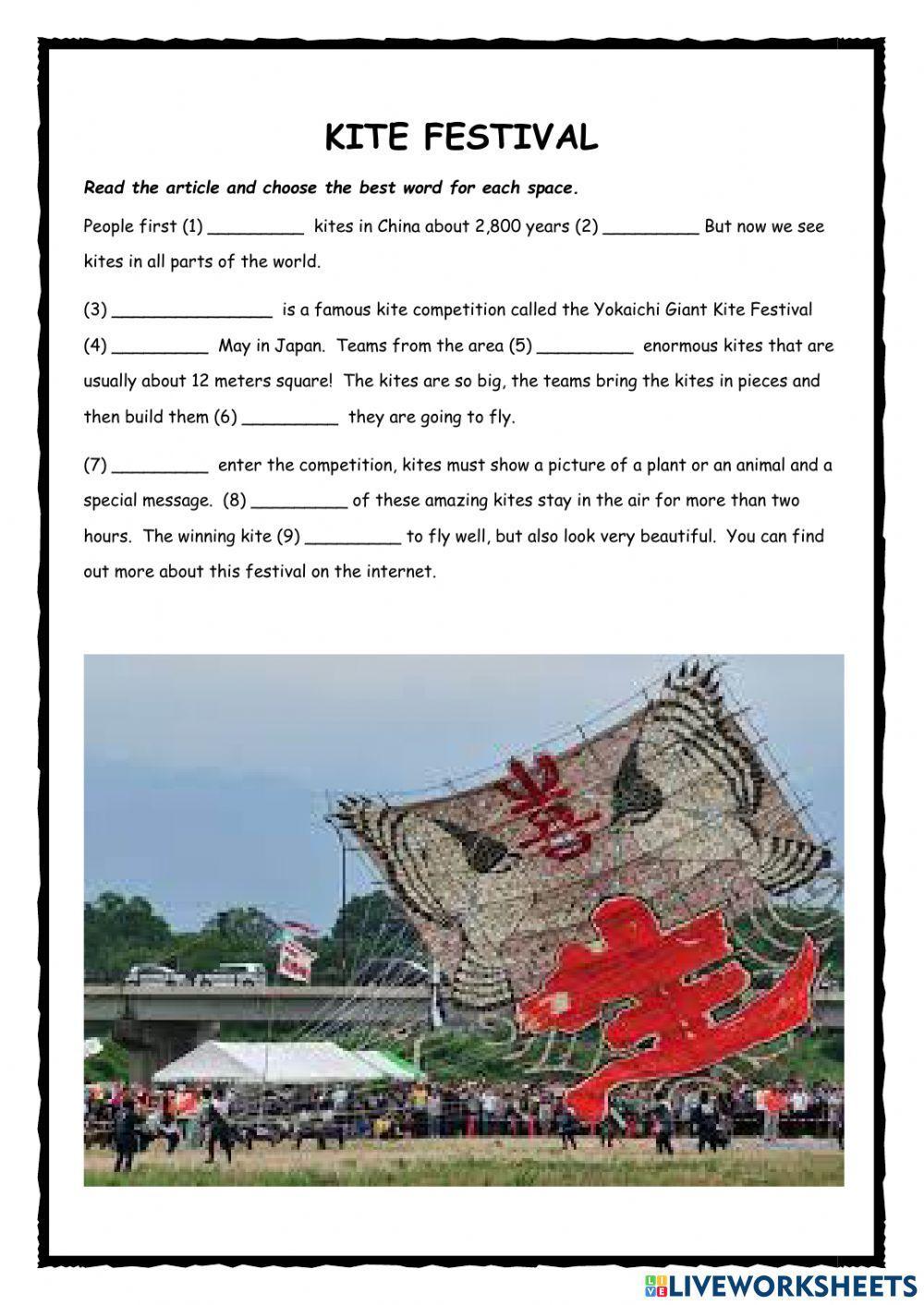 Kite Flying Festival in Japan KET exercise