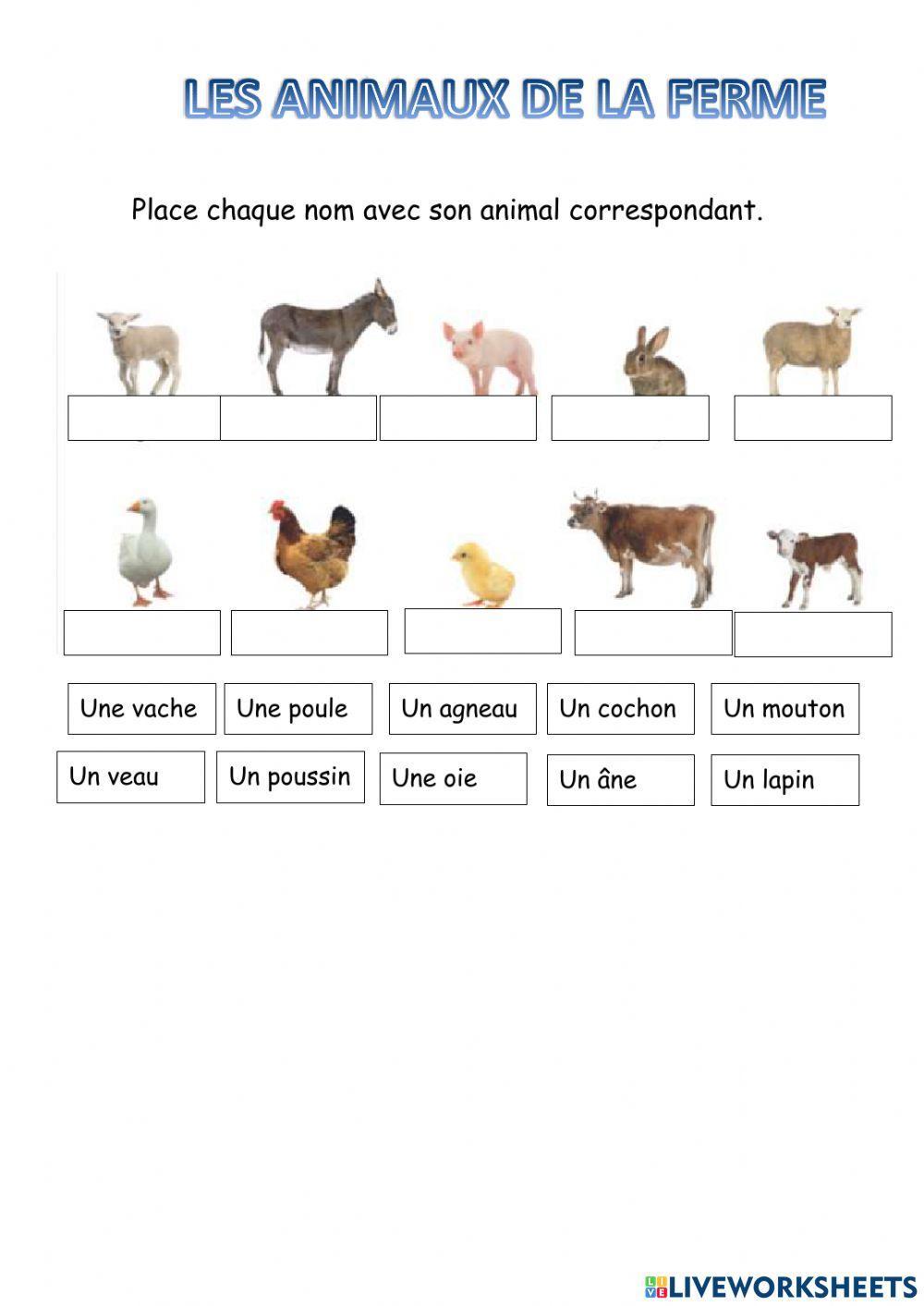 Les animaux de la ferme
