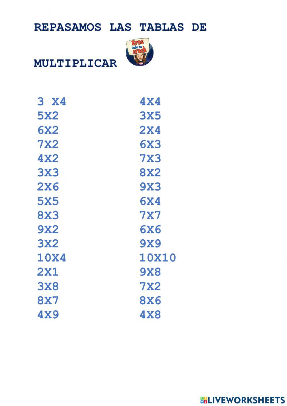Repasamos las tablas