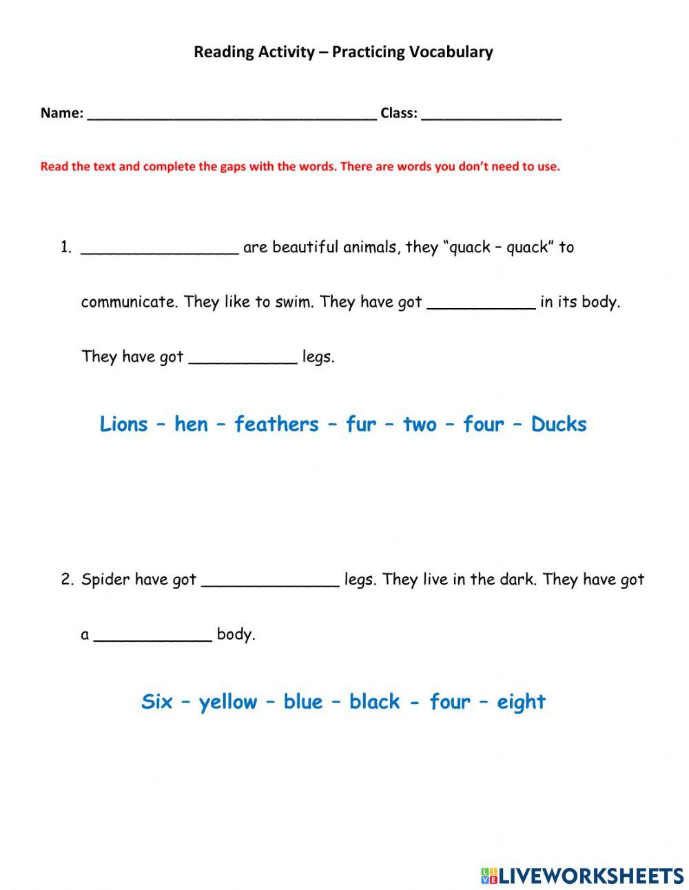 Body parts of animals