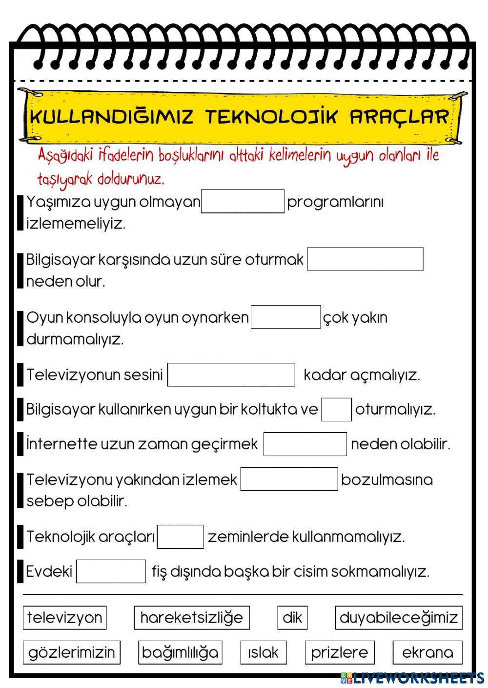 Kullandığımız Teknolojik Araçlar