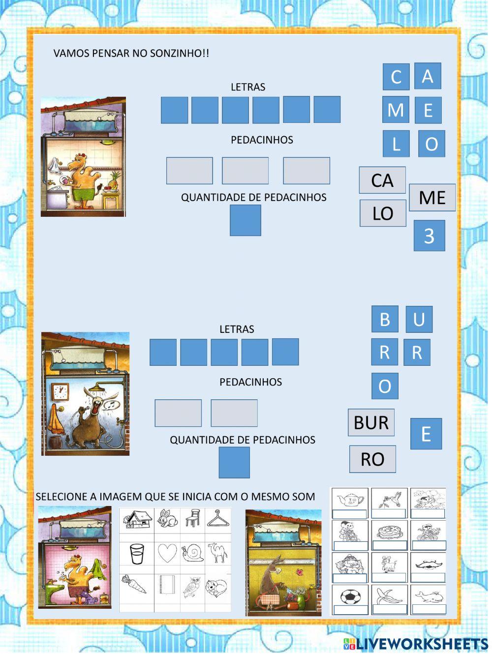 Atividade 029 - o camelo, oburro e a a agua