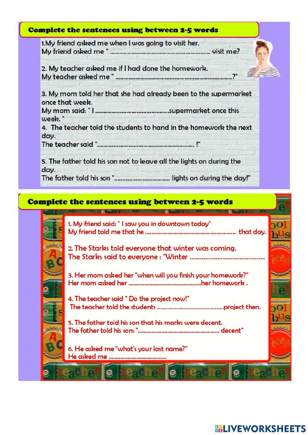 Paraphrasing reported speech