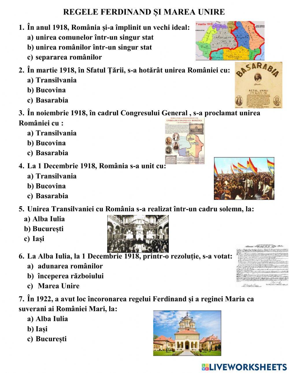 Regele Ferdinand și Marea Unire