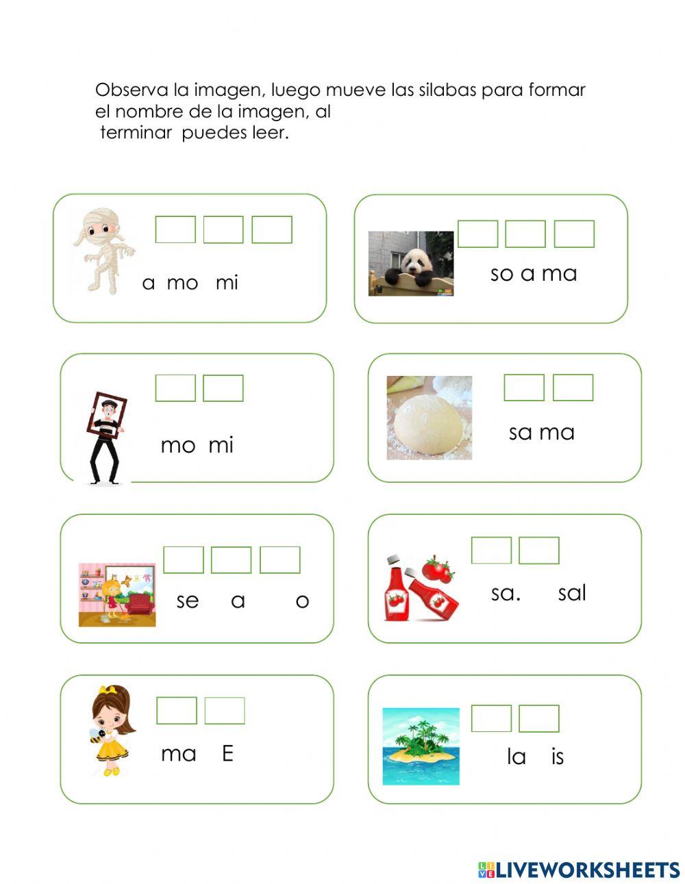 Refuerzo letras s, m