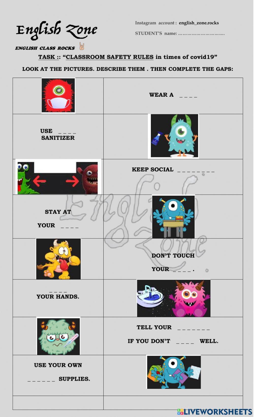 RULES AT SCHOOL in times of covid19