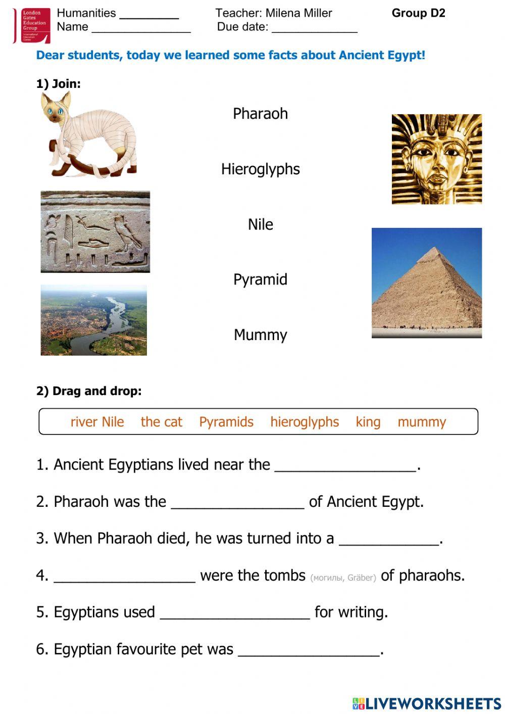 Ancient Egypt online worksheet for Grade 2 | Live Worksheets ancient-egypt-online-worksheet-for-grade-2-live-worksheets