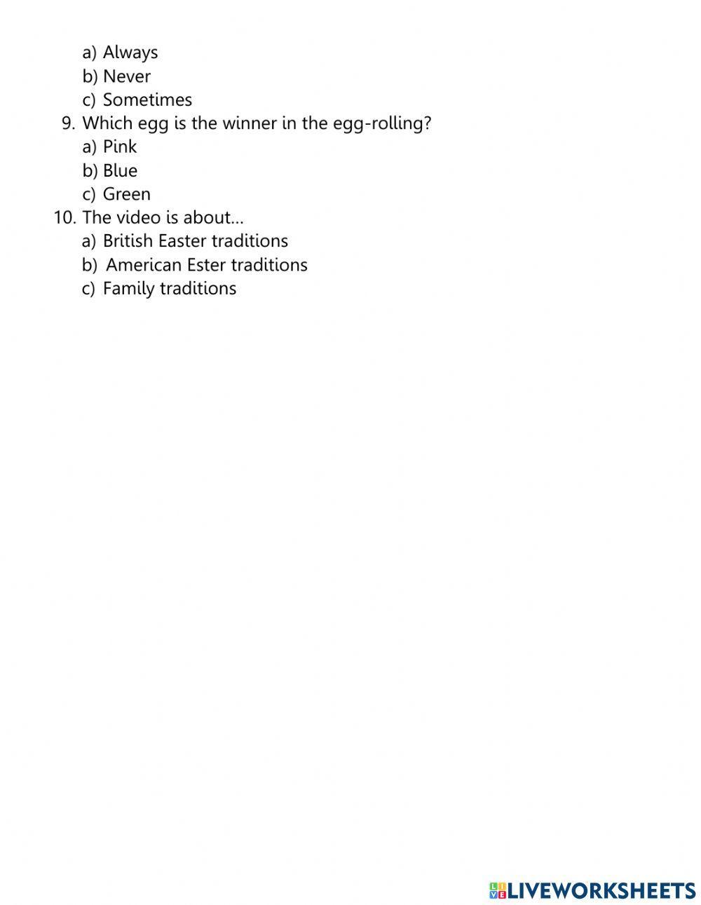 Easter listening to the YT video -Easter in Britain avi-