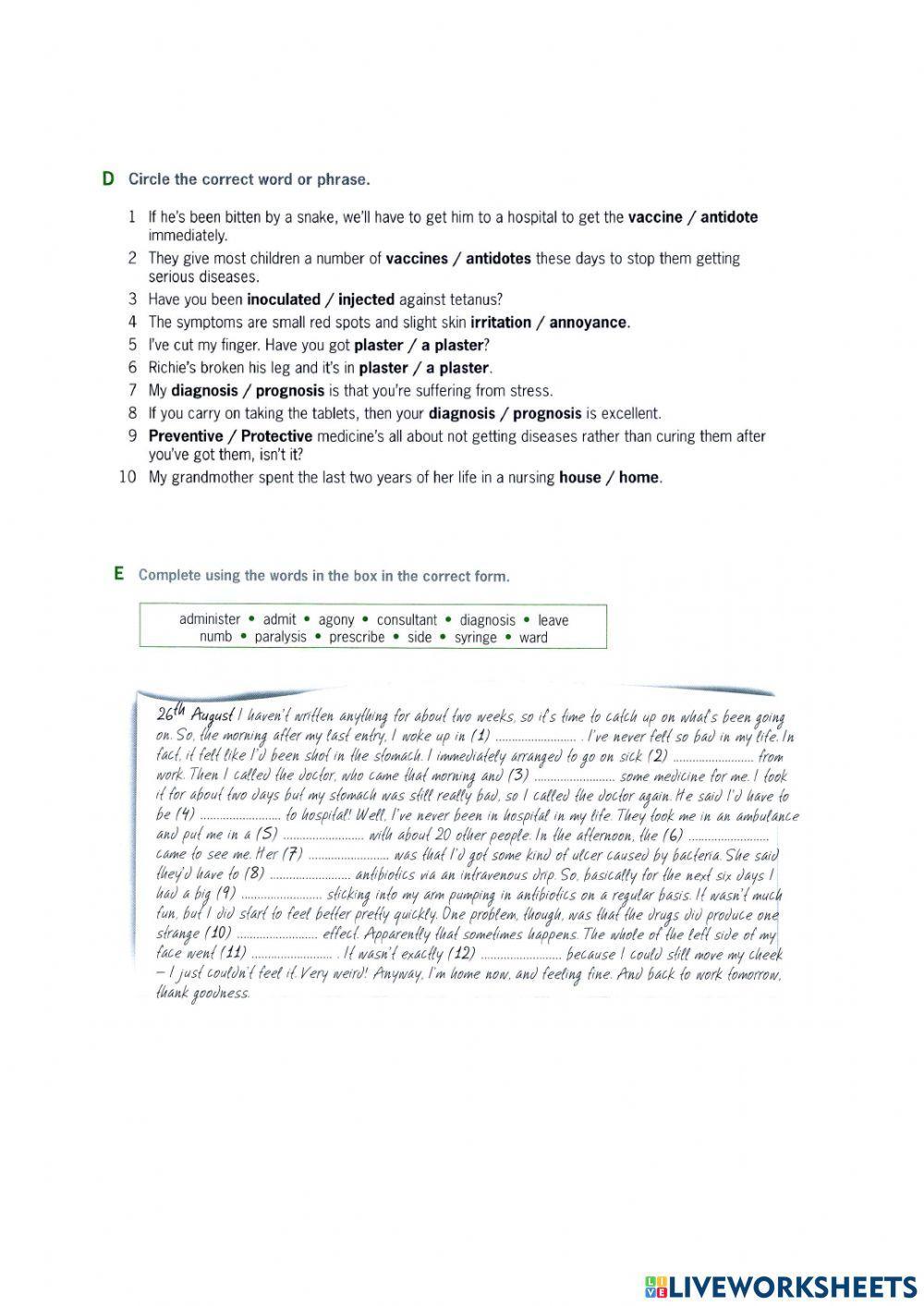 Destination C1 Reactions and Health