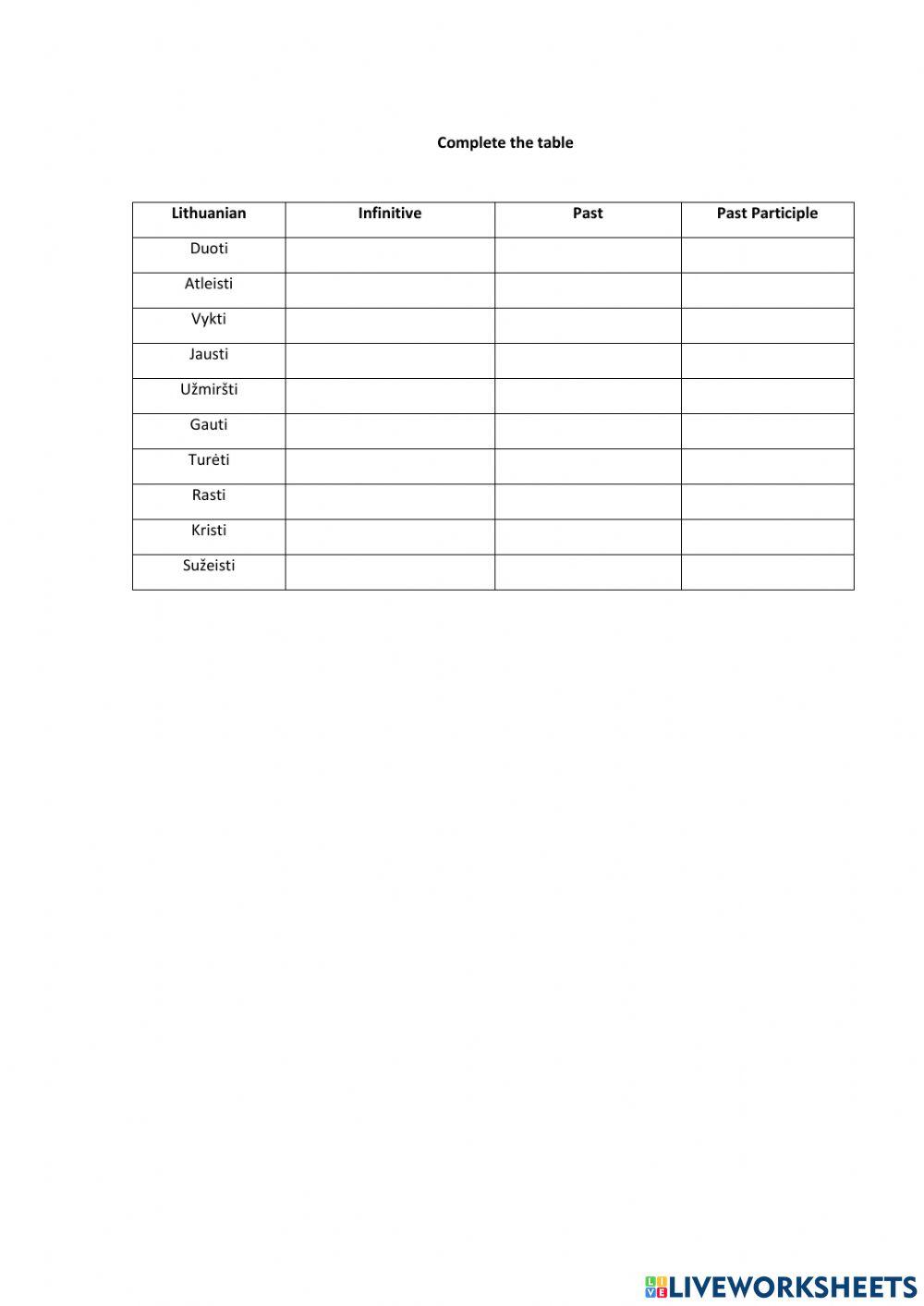Irregular verbs 2