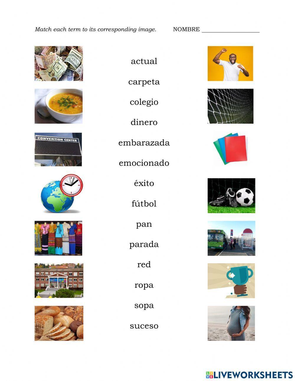 844912 Los cognados falsos False Cognates