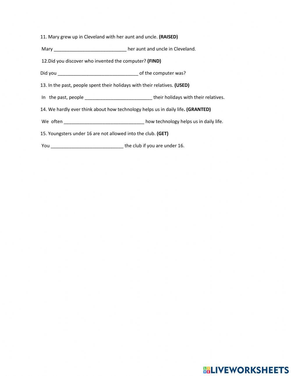 Key word transformation 3