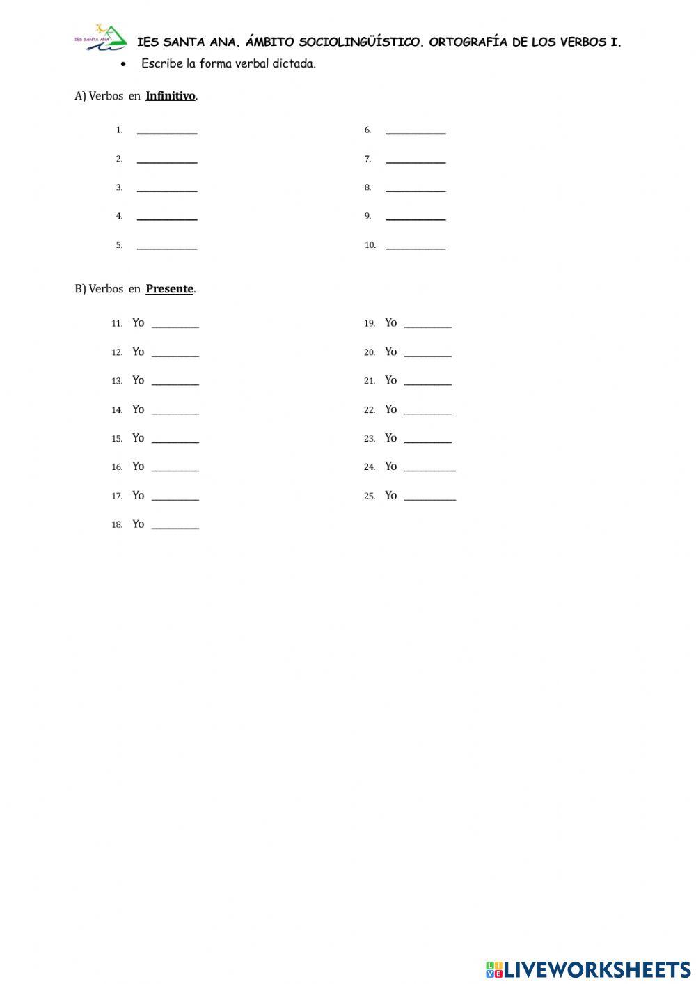 Ortografía. verbos