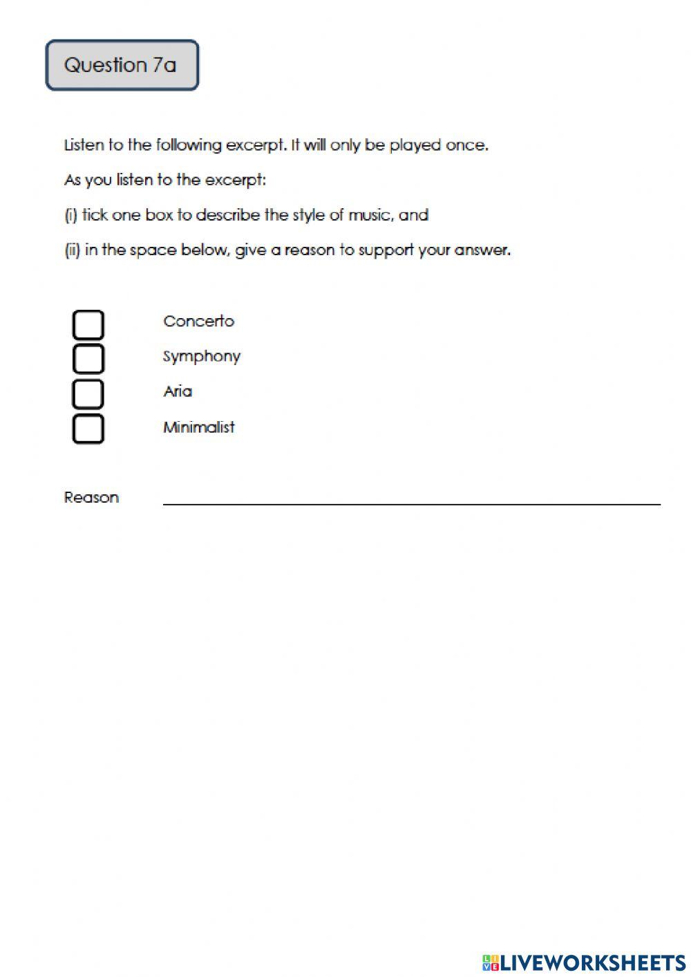 National 5 Practise Question 7a