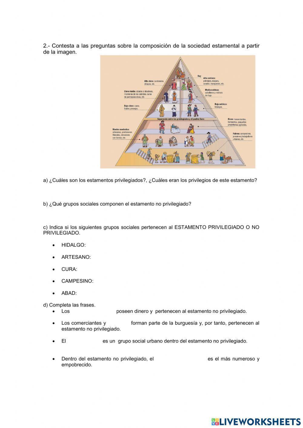 Antiguo Régimen. Sociedad estamental.
