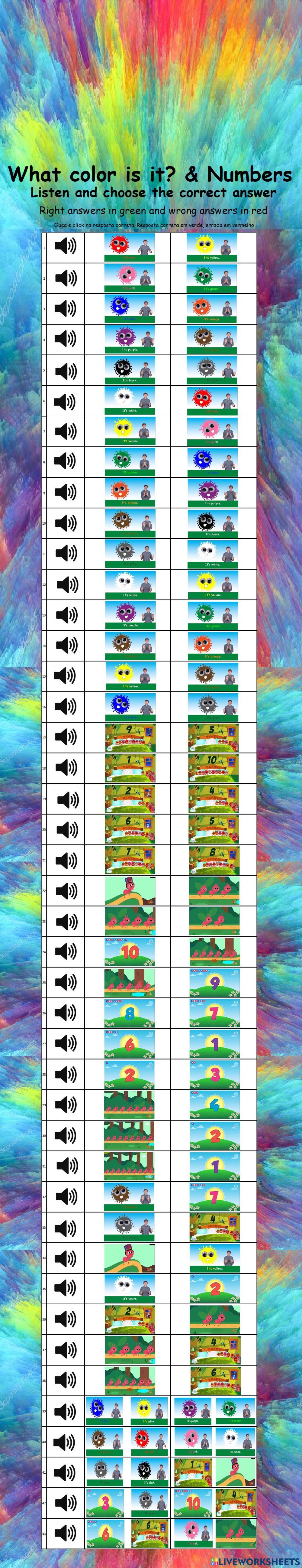 What color is it? &  Numbers