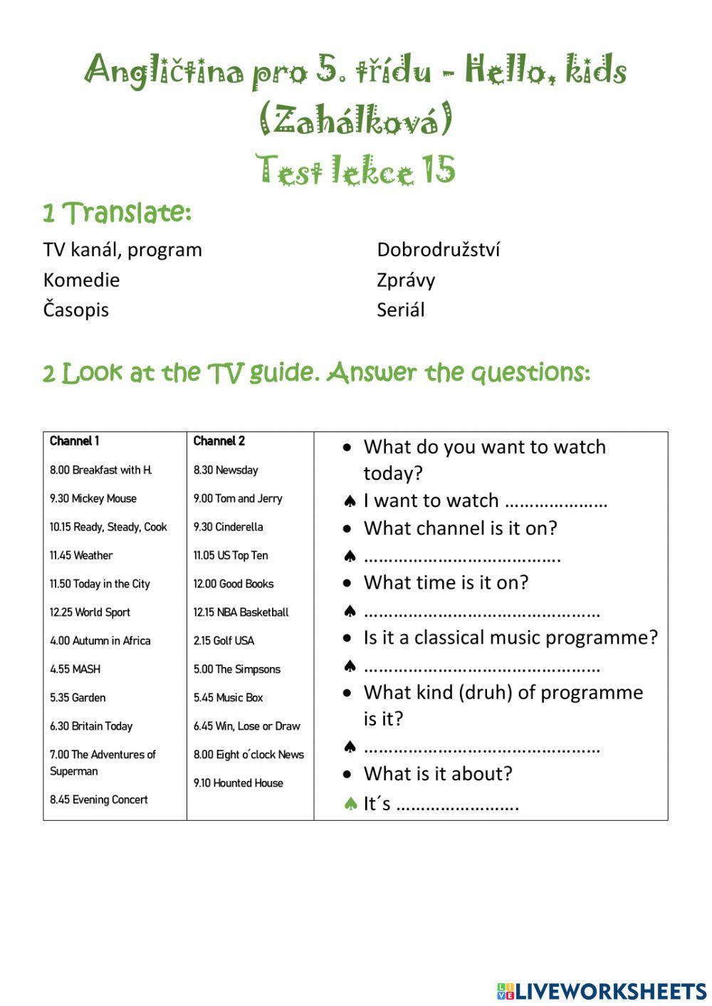 A TV guide - test