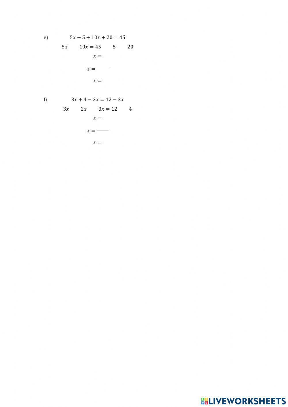 Equacions de 1r grau