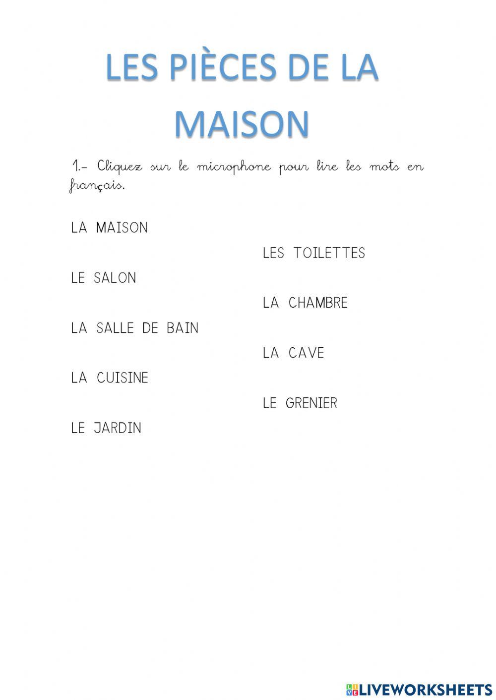 Les pièces de la maison