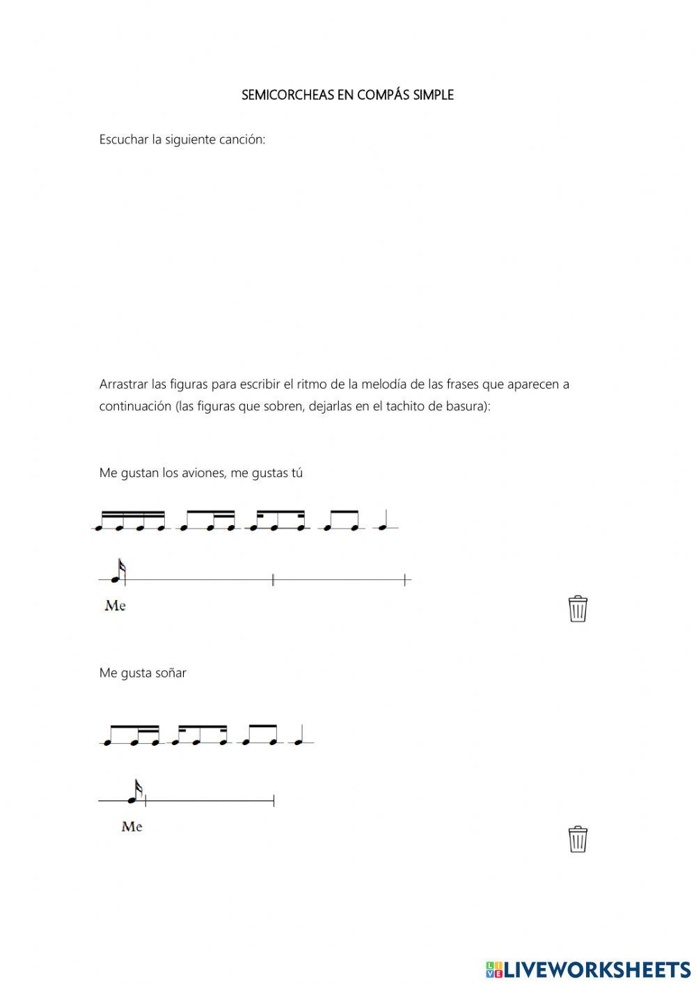 Semicorcheas en compás simple