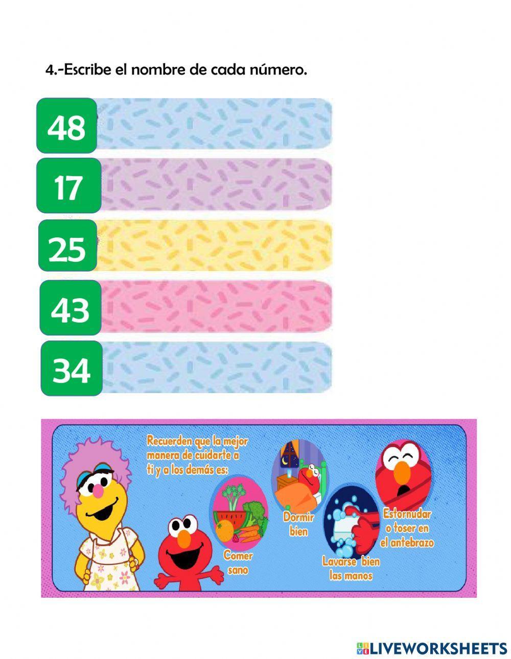 Lectura de números hasta 50