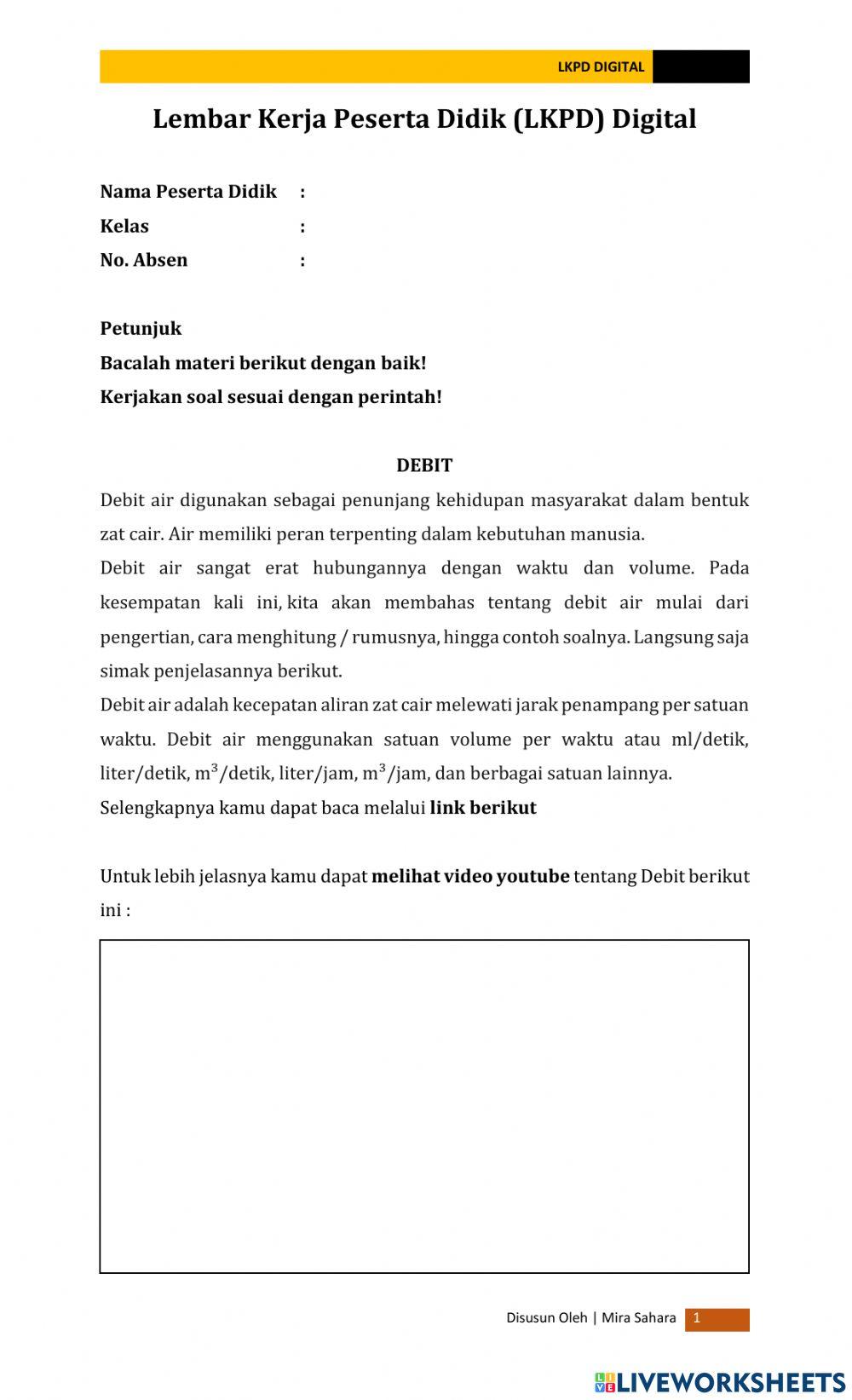 LKPD Matematika (Debit)