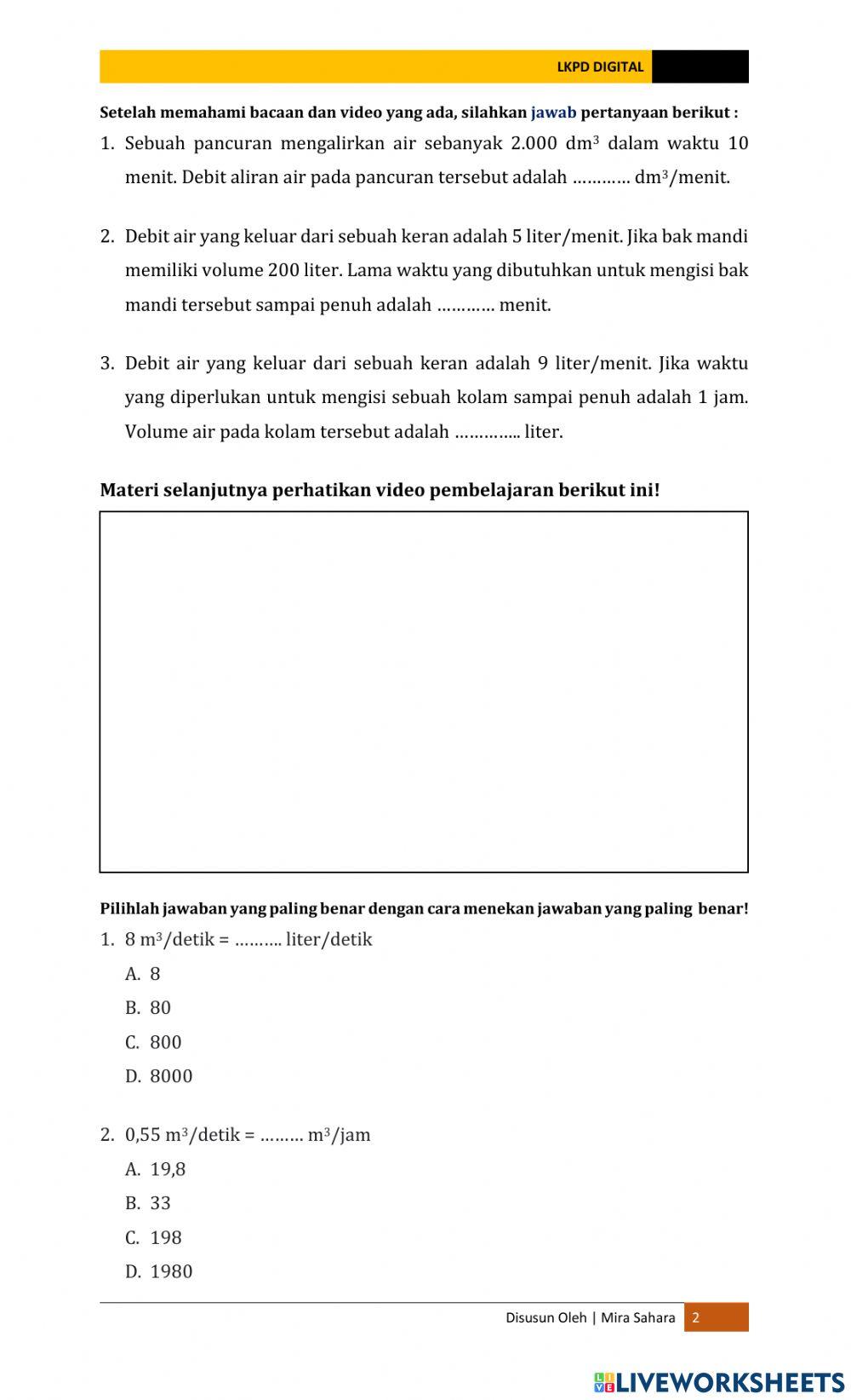 LKPD Matematika (Debit)
