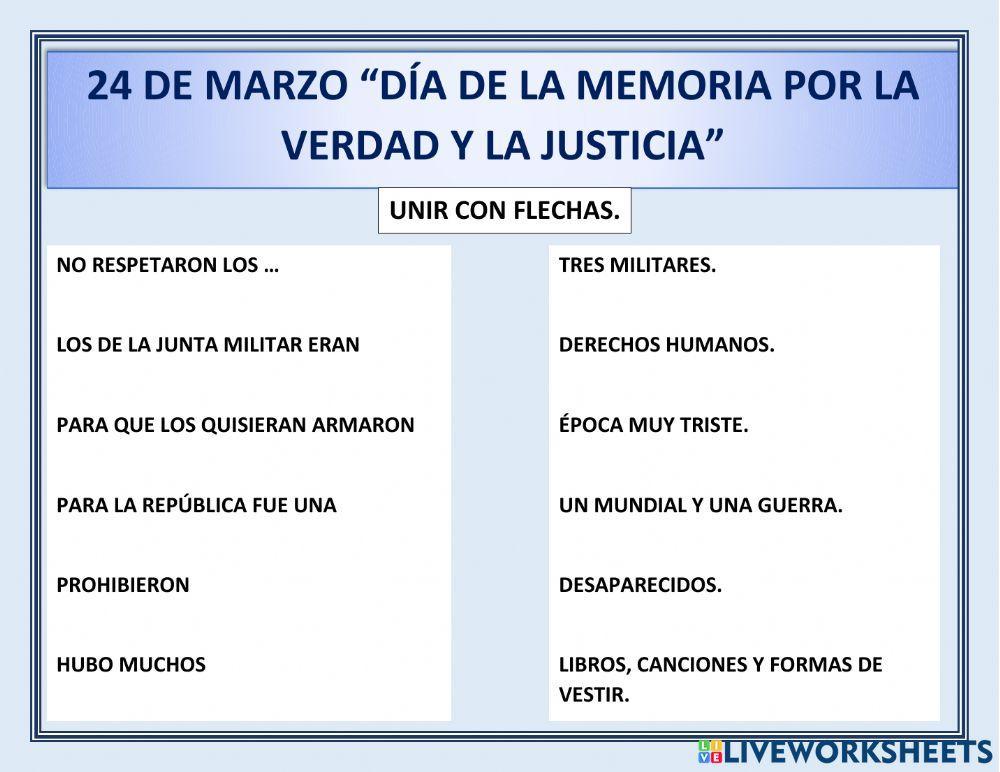 24 de Marzo -Día de la Memoria por la Verdad y la Justicia- 24 de Marzo -Día de la Memoria por la Verdad y la Justicia-
