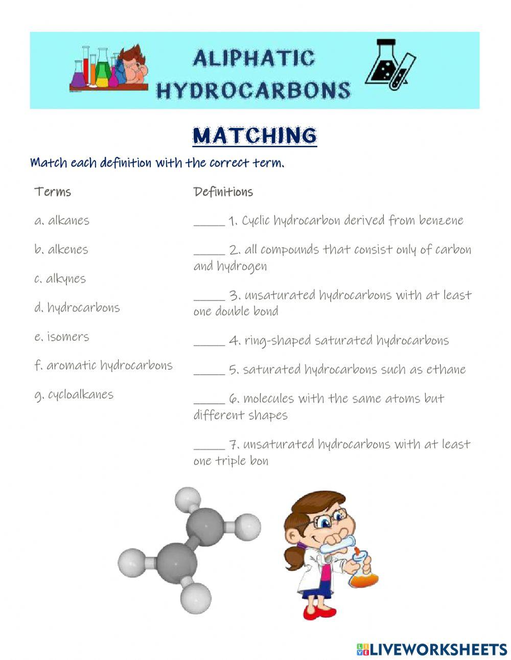 Aliphatic hydrocarbons Matching