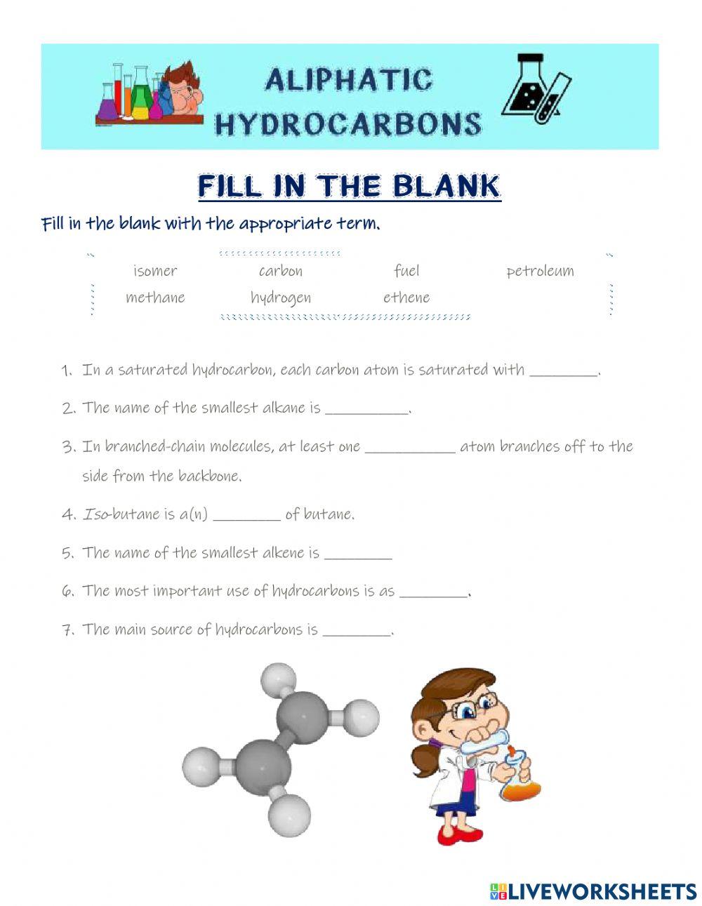 Aliphatic hydrocarbons fill in the blank